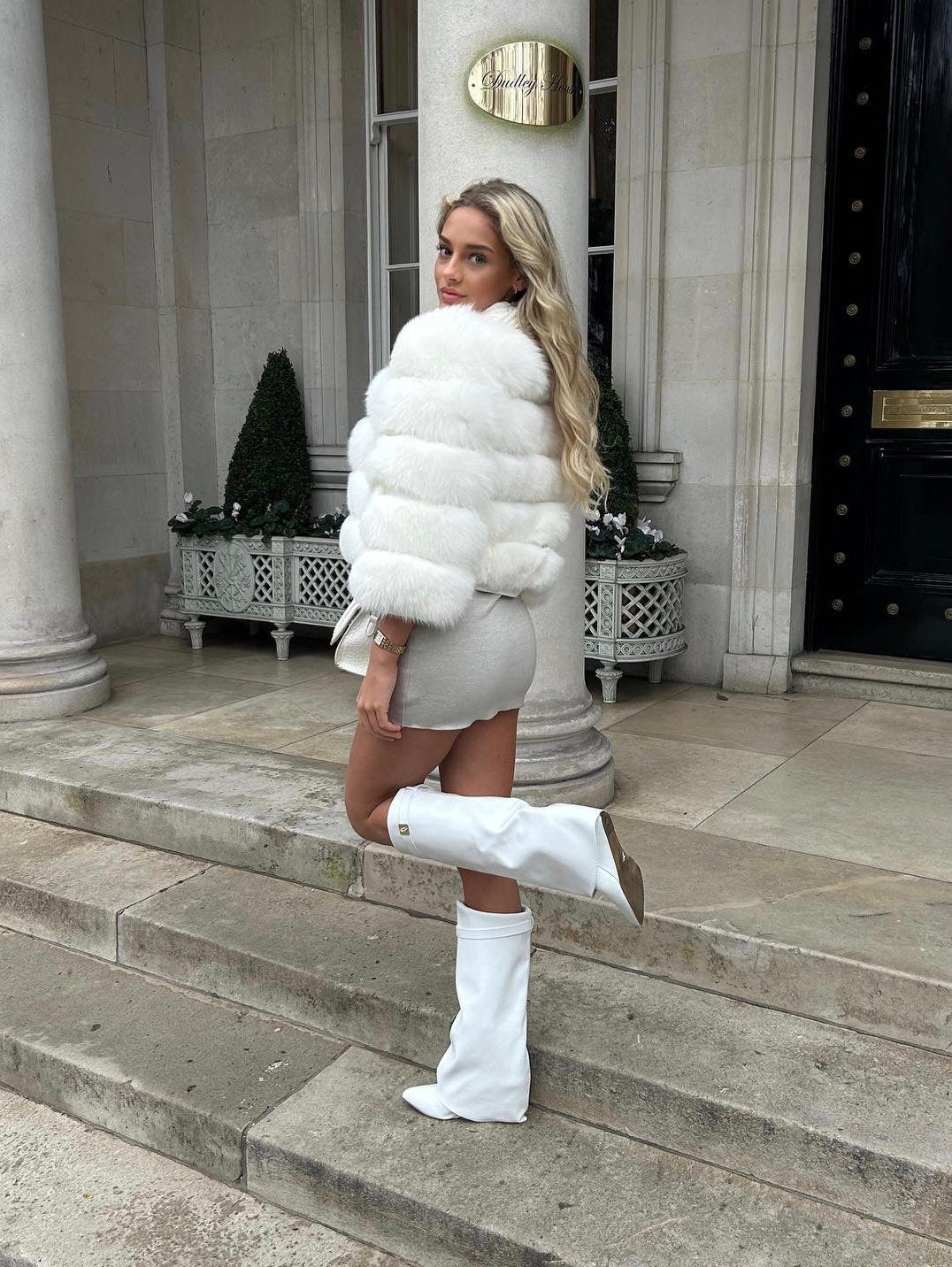 Timeless Fox Fur Coat - Ice White