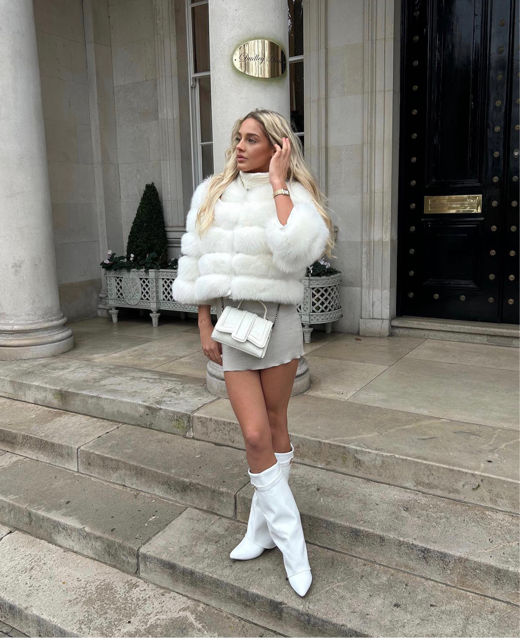 Timeless Fox Fur Coat - Ice White