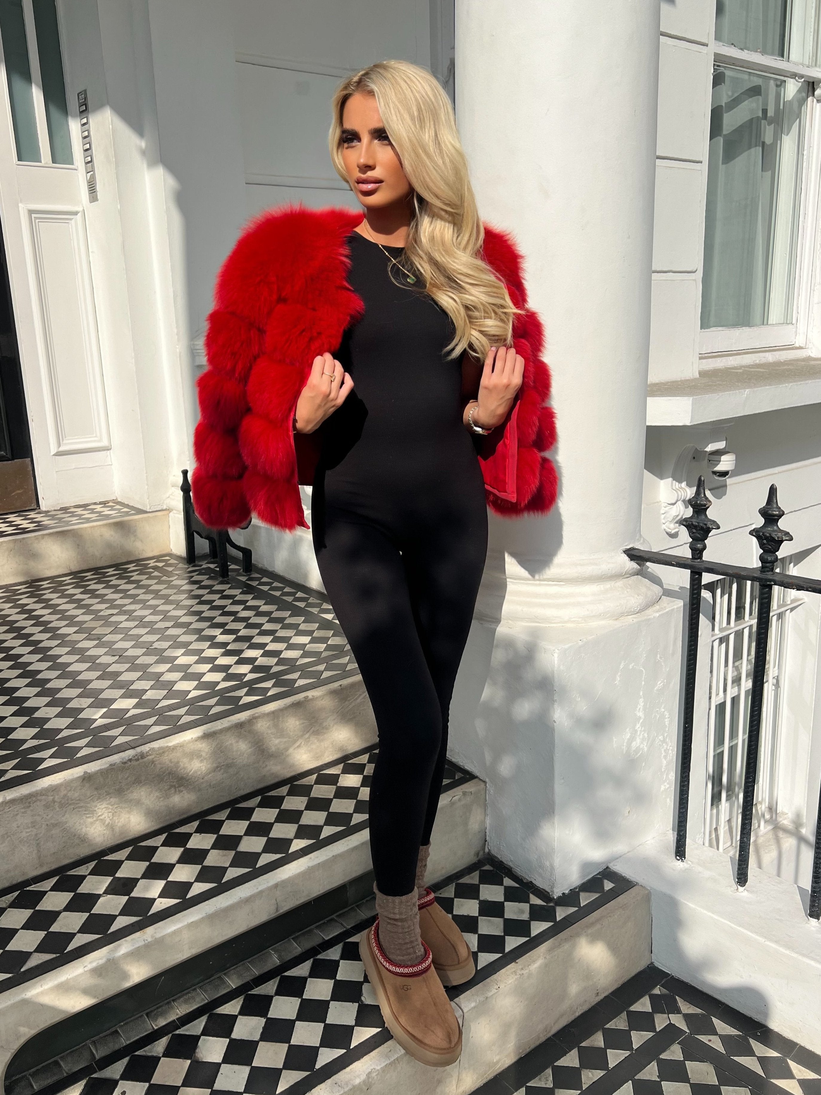 Timeless Fox Fur Coat - Red